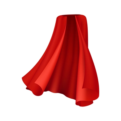 Red cloak realistic composition with isolated image of royal gown on blank background vector illustration