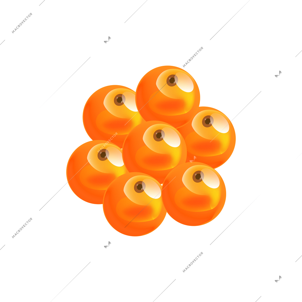 Life cycle flat icon with orange salmon eggs vector illustration