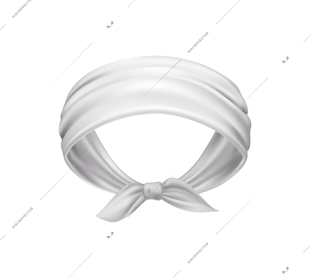 Realistic white band for head vector illustration