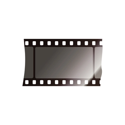 Realistic piece of film strip on white background vector illustration