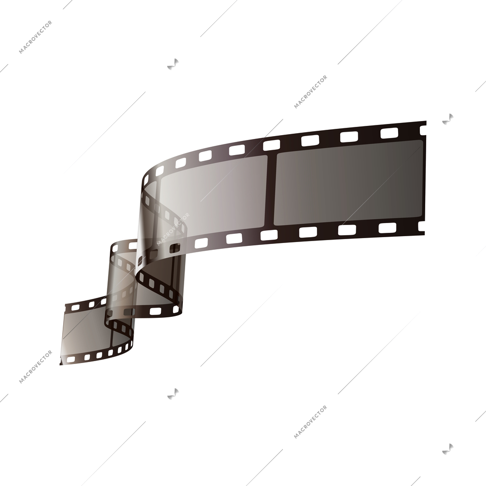 Photographic film realistic icon on white background vector illustration