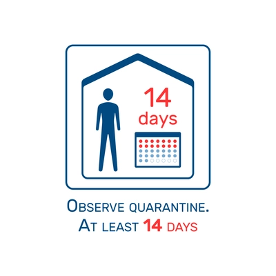 Coronavirus observe quarantine warning flat icon vector illustration