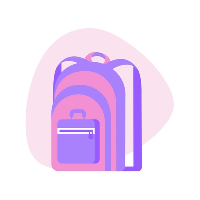 Colorful backpack flat icon vector illustration