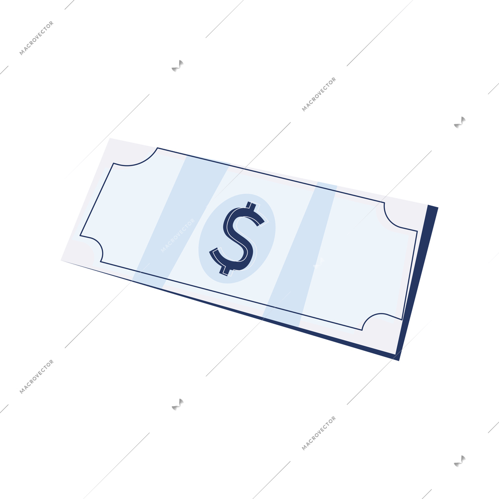 Flat icon of banknote on white background vector illustration