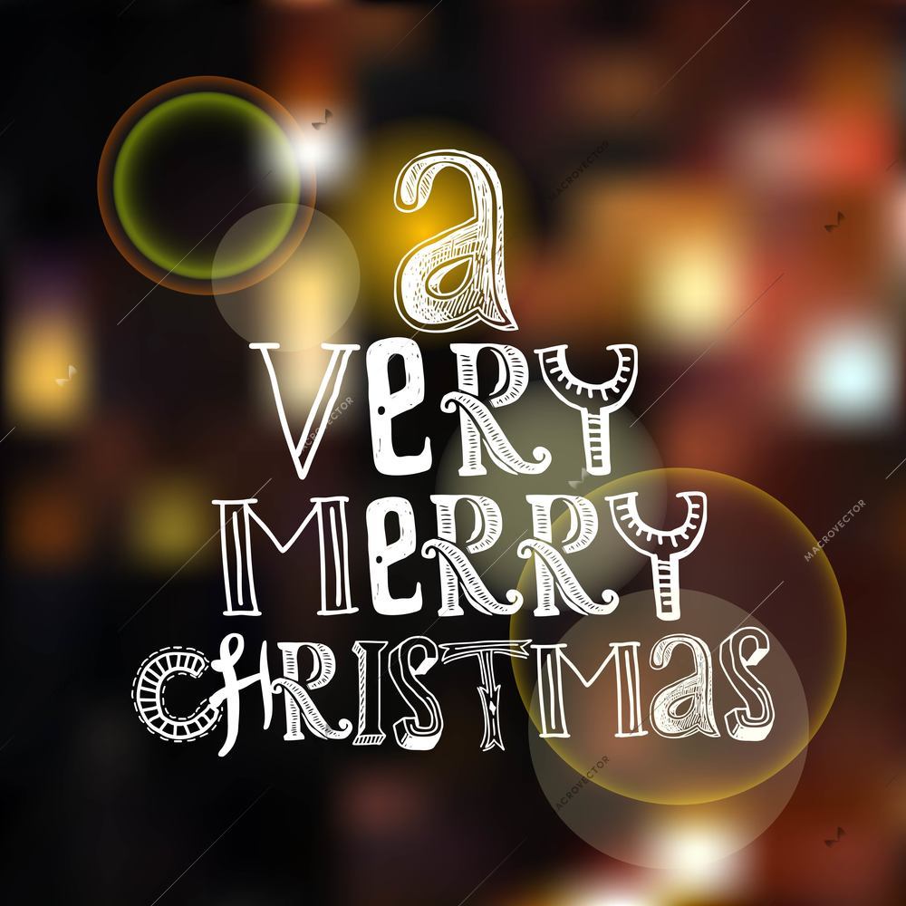 Merry christmas happy new year holidays type poster vector illustration