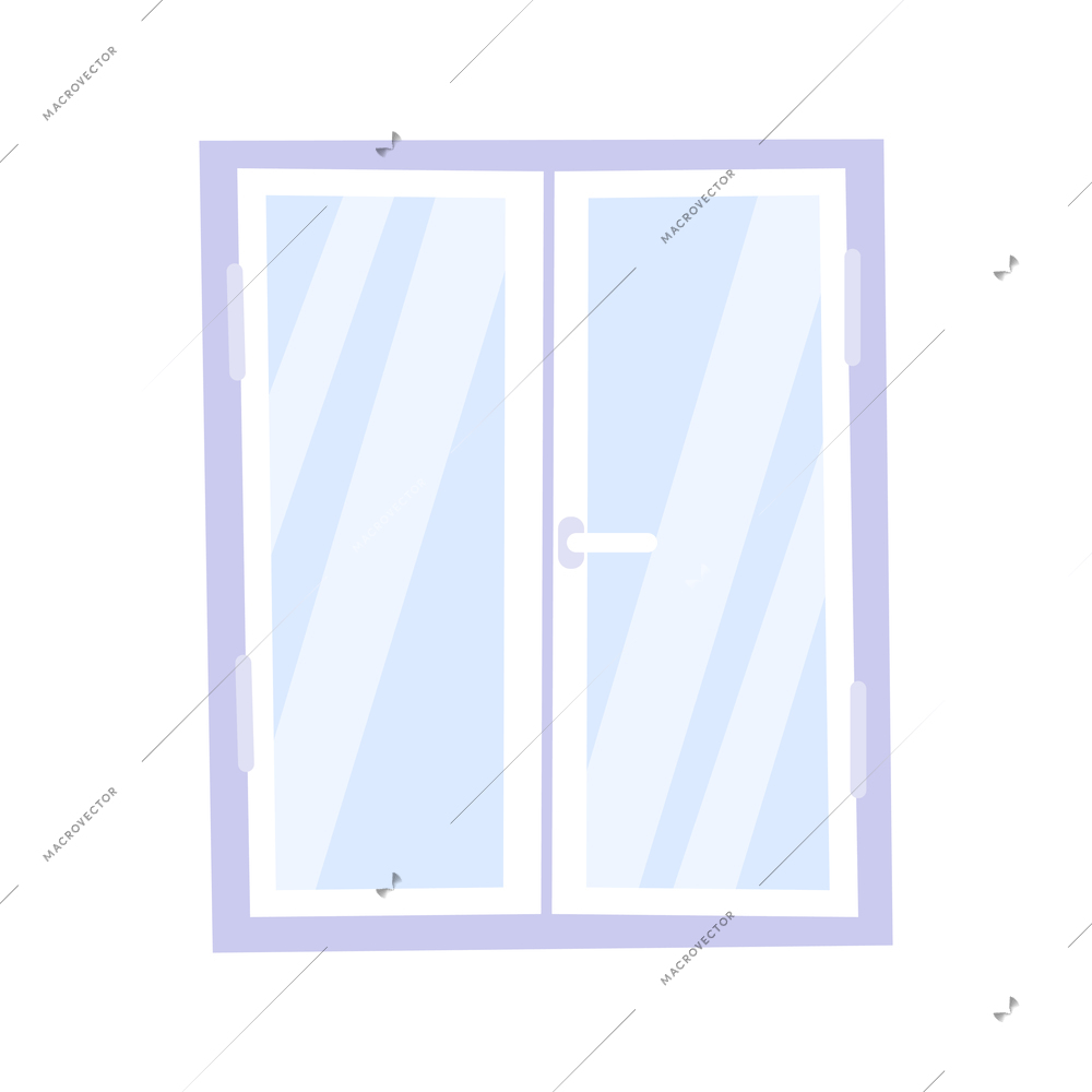 Modern plastic window icon on white background flat vector illustration