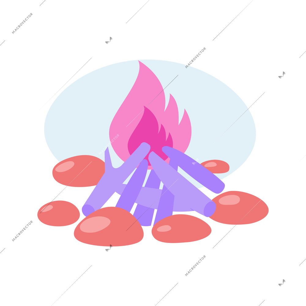 Campfire flat colorful icon vector illustration