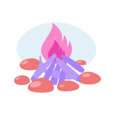 Campfire flat colorful icon vector illustration