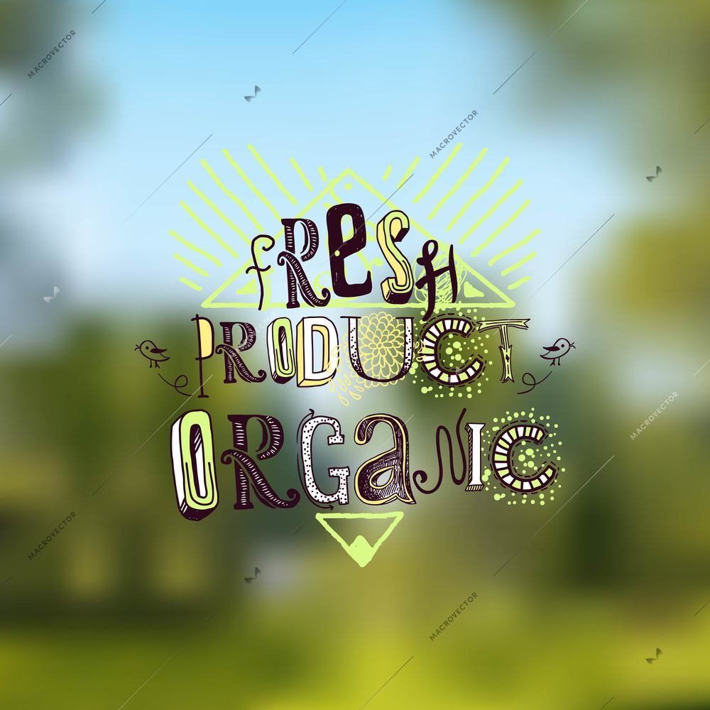 Natural fresh organic products type background vector illustration