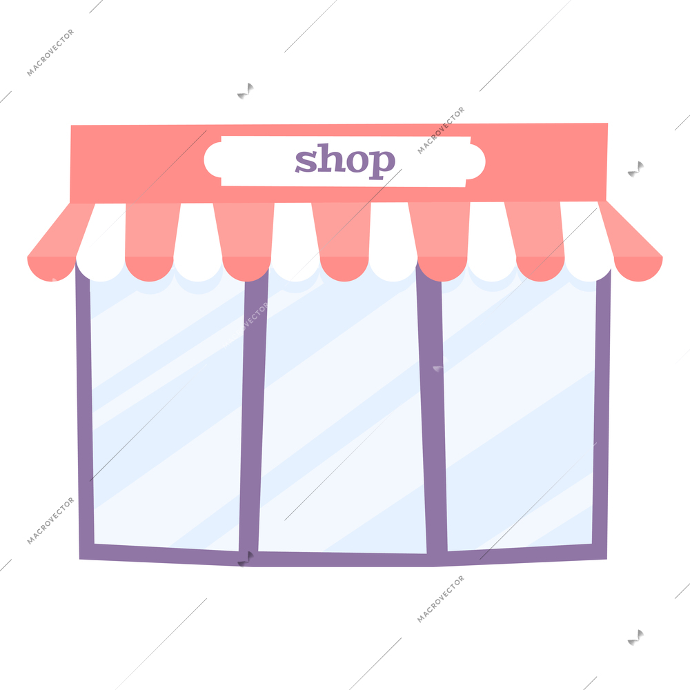 Big shop window flat icon on white background vector illustration