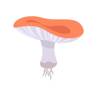 Fresh russula mushroom flat icon on white background vector illustration