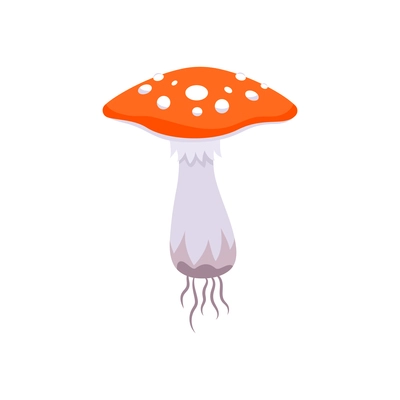 Flat icon with fly agaric mushroom vector illustration