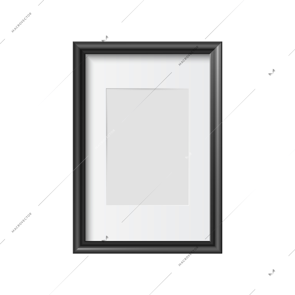 Realistic mockup of rectangular black frame vector illustration