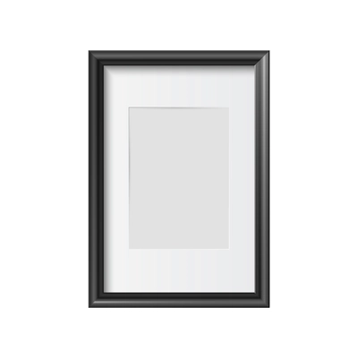 Realistic mockup of rectangular black frame vector illustration