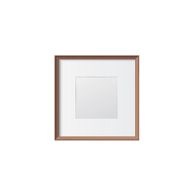 Realistic simple small photo frame of square shape on white background vector illustration