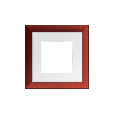 Realistic small square wooden frame mockup on white background vector illustration