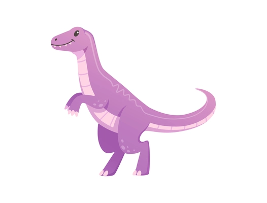 Cartoon smiling dinosaur on white background vector illustration