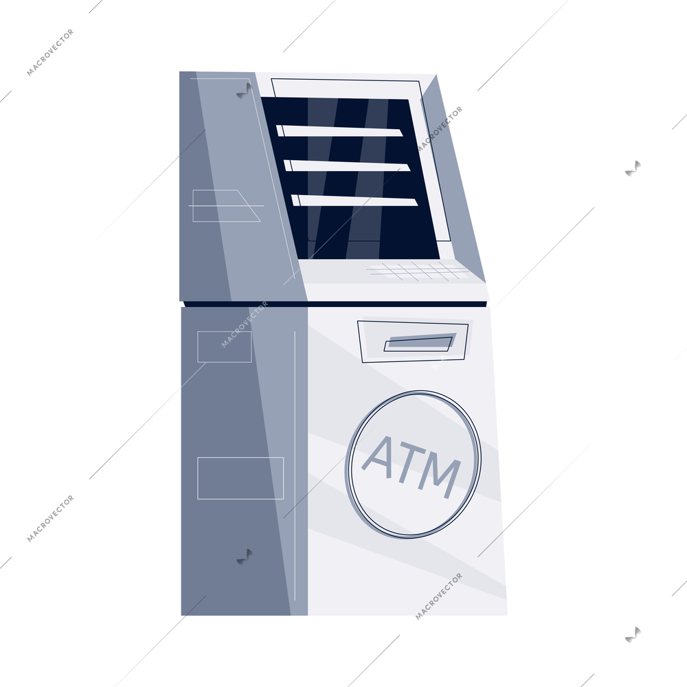 Flat icon of atm machine on white background vector illustration