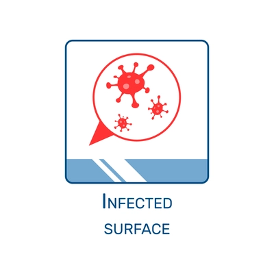 Coronavirus flat icon with infected surface vector illustration