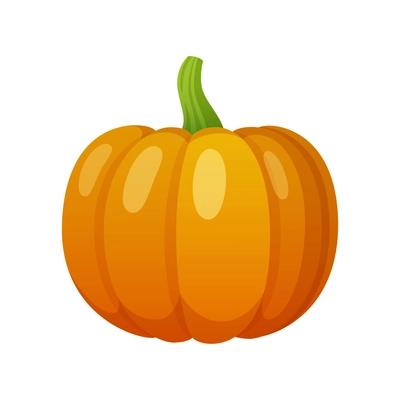 Cartoon icon with orange pumpkin on white background vector illustration