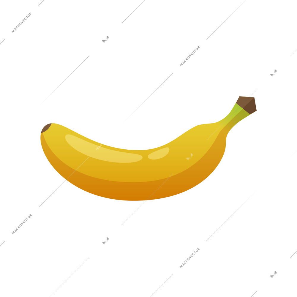 Cartoon icon with ripe yellow banana on white background vector illustration