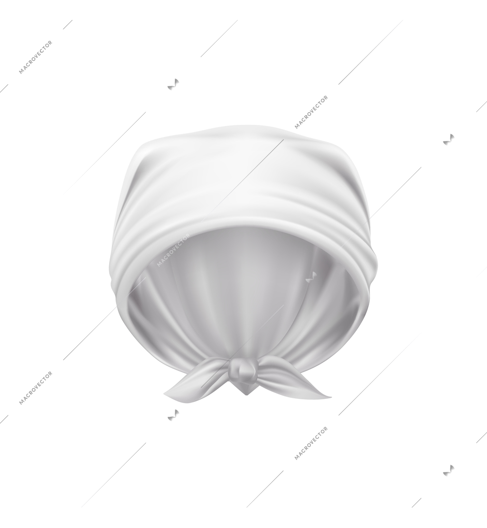 Realistic icon of white head kerchief vector illustration