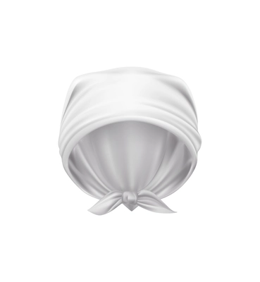 Realistic icon of white head kerchief vector illustration