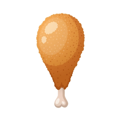 Crispy fried chicken leg cartoon icon on white background vector illustration