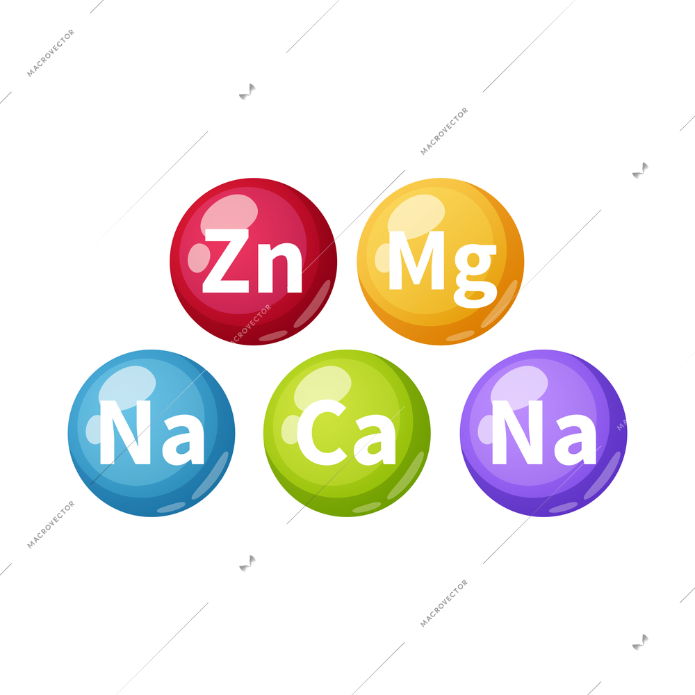 Minerals vitamin complex cartoon icon with colorful pills isolated on white background vector illustration