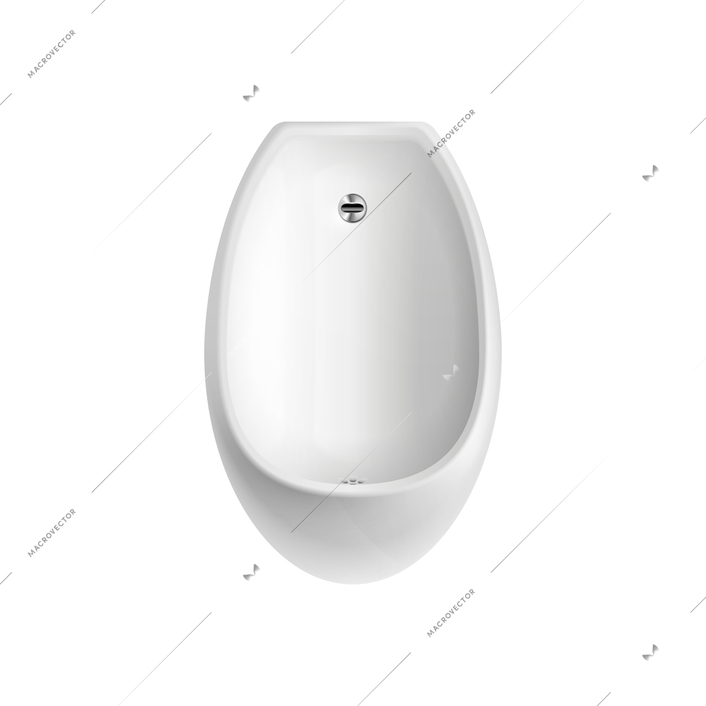 White urinal unit realistic icon vector illustration