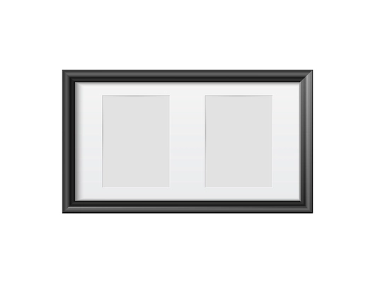 Realistic mockup frame in black color for two photos vector illustration