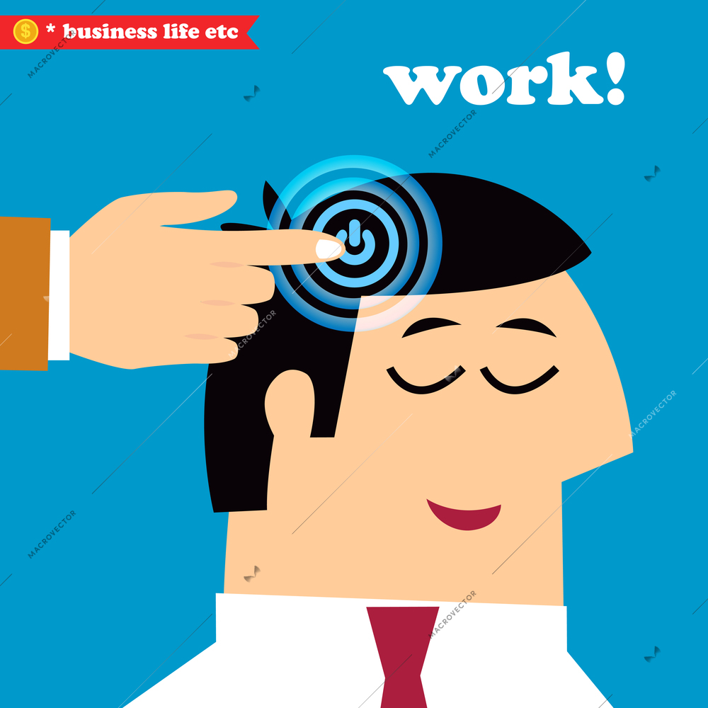 Business life. Wake up and work, office weekdays vector illustration