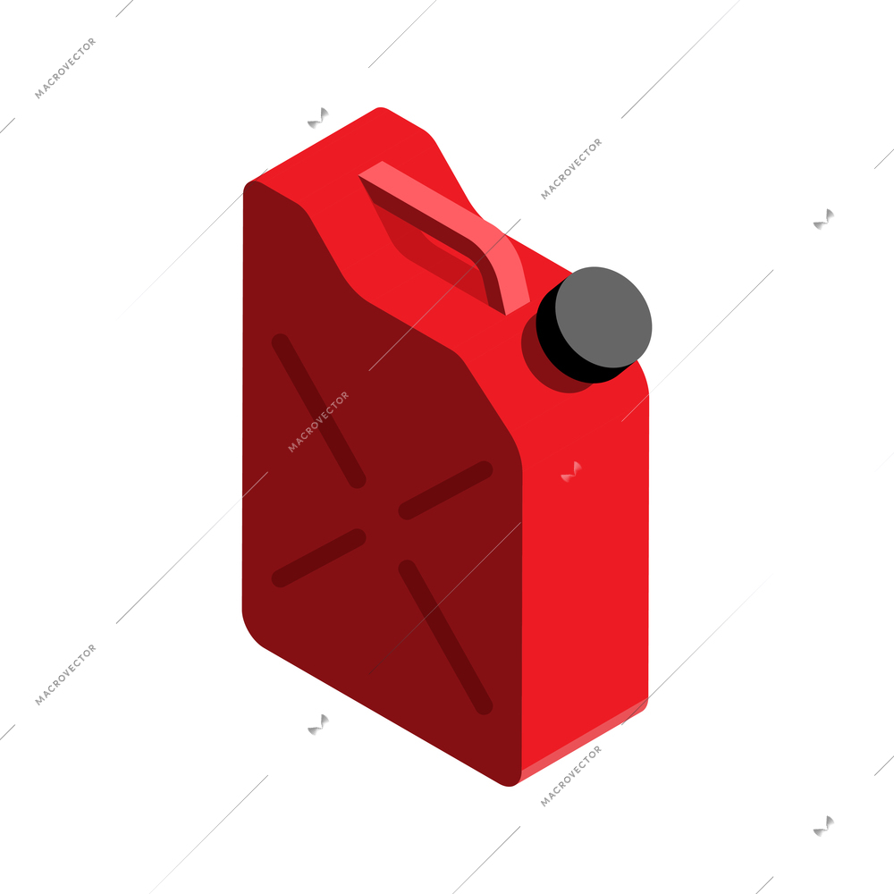 Isometric icon with red jerrican on white background vector illustration