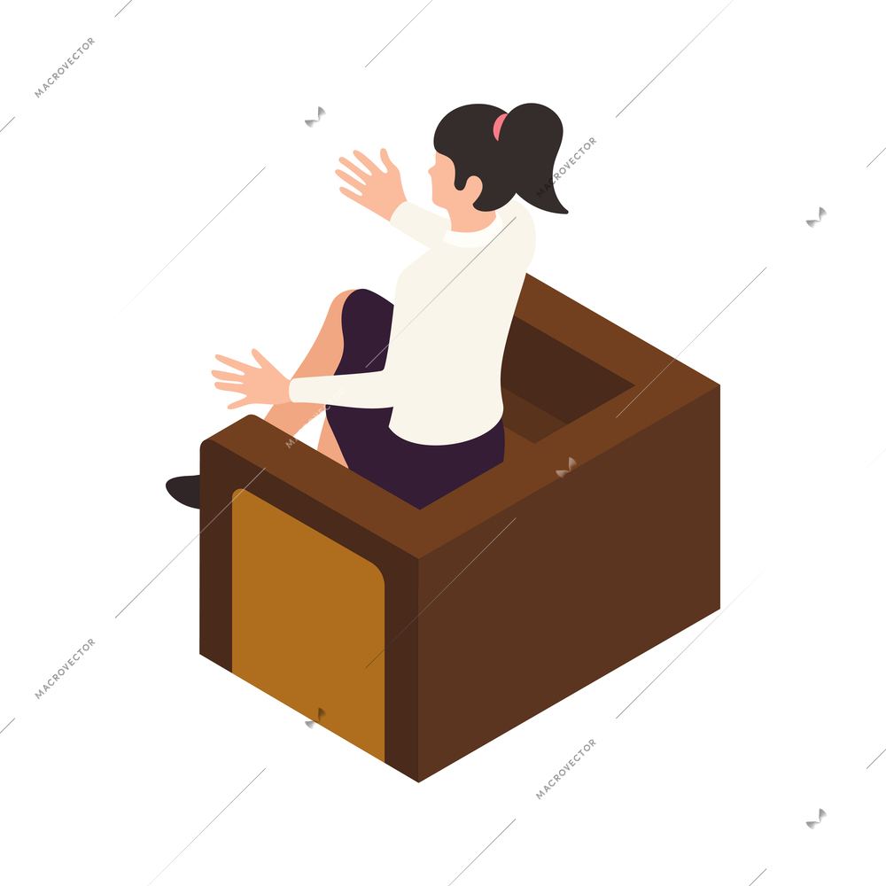 Female psychotherapist on session isometric icon 3d vector illustration