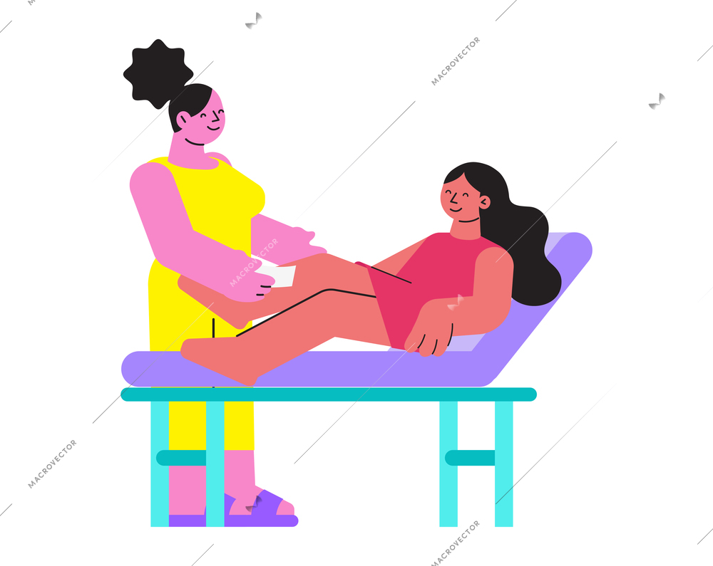 Flat colorful icon with woman in spa salon vector illustration