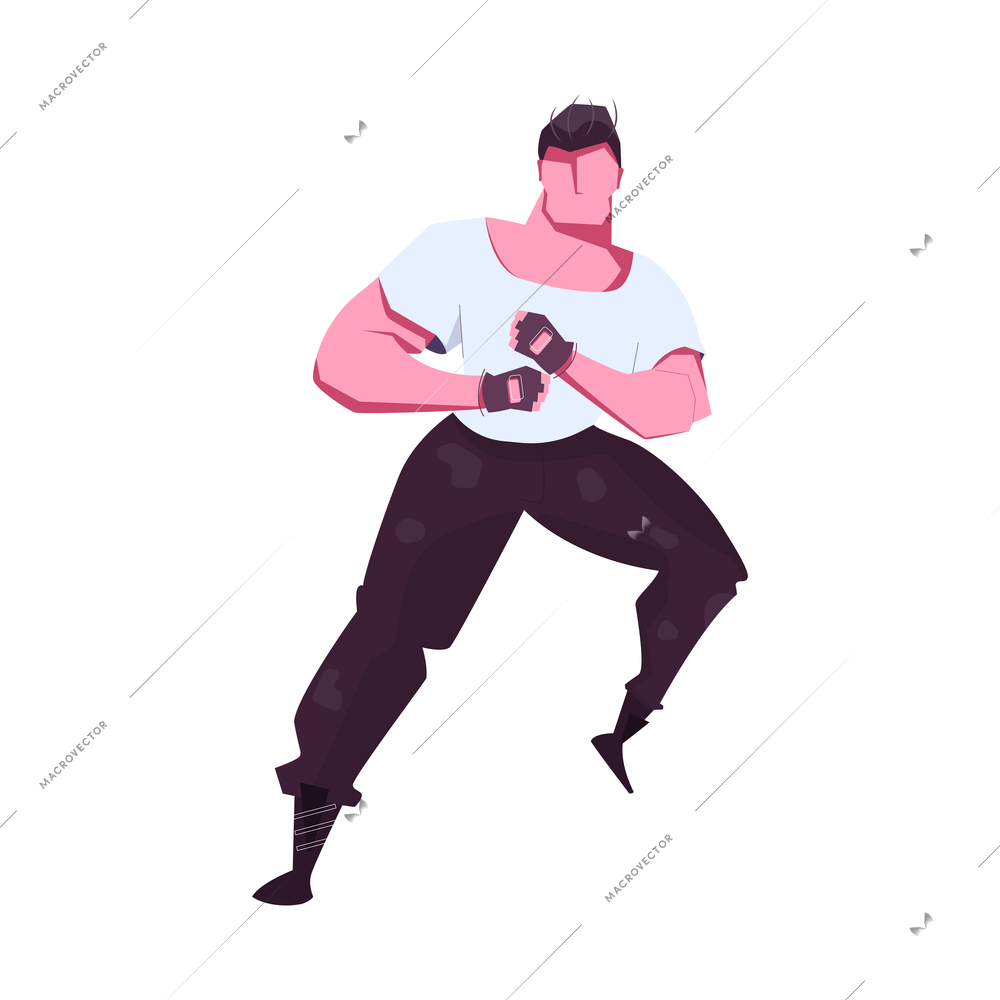 Military training flat icon with running man vector illustration