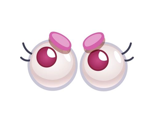 Two eyes with angry suspicious expression for cartoon character isolated vector illustration