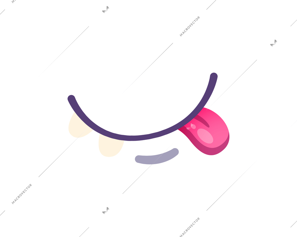 Cartoon icon with mouth of smiling playful monster on white background vector illustration