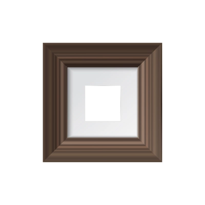 Realistic thick wooden square wall frame mockup vector illustration