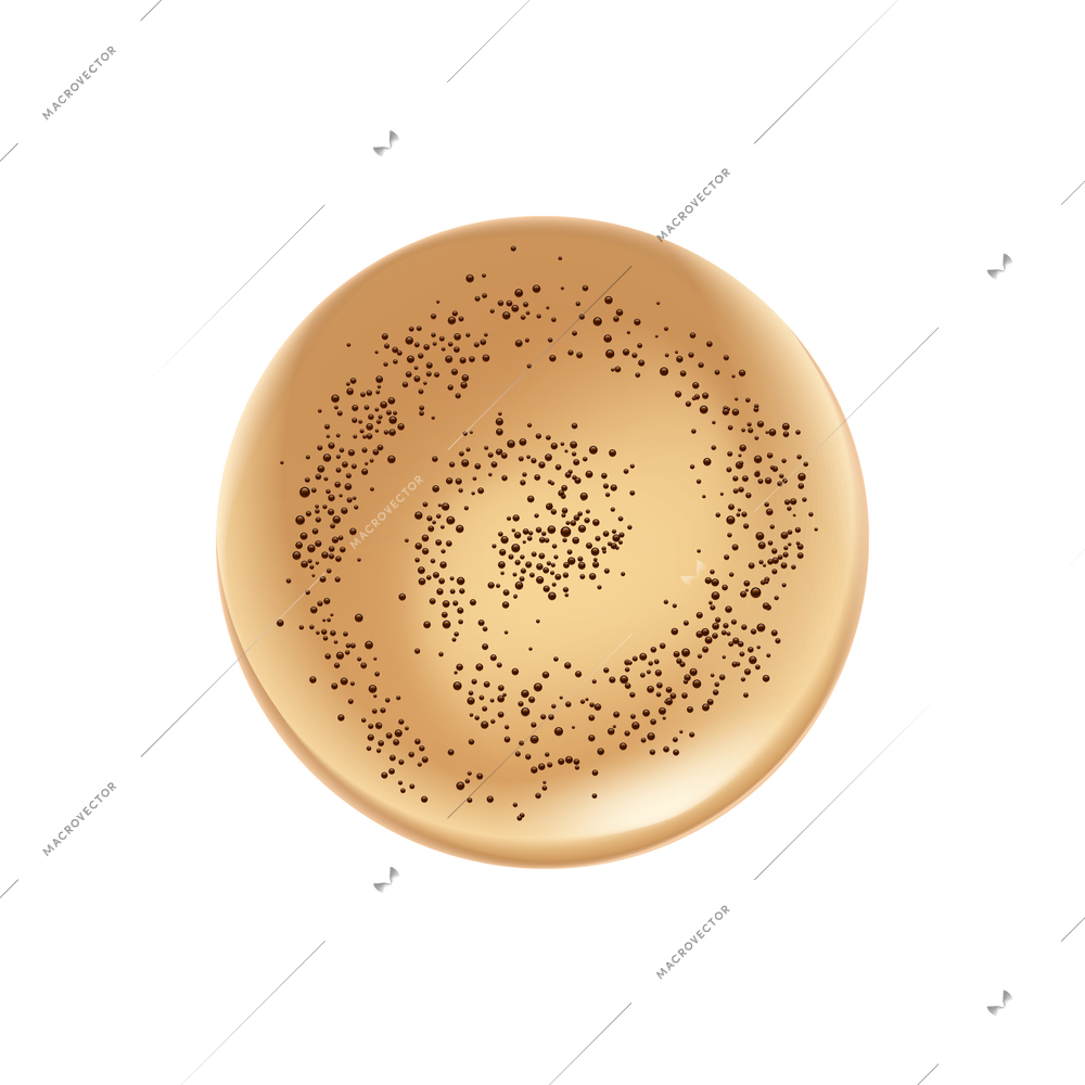 Realistic top view cappuccino cup with cinnamon on white background vector illustration