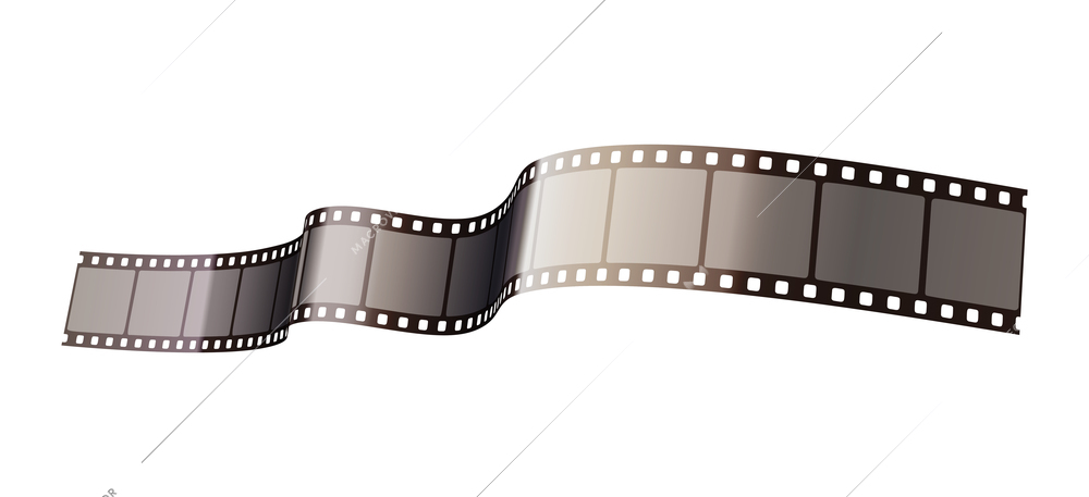 Film strip realistic icon on white background vector illustration