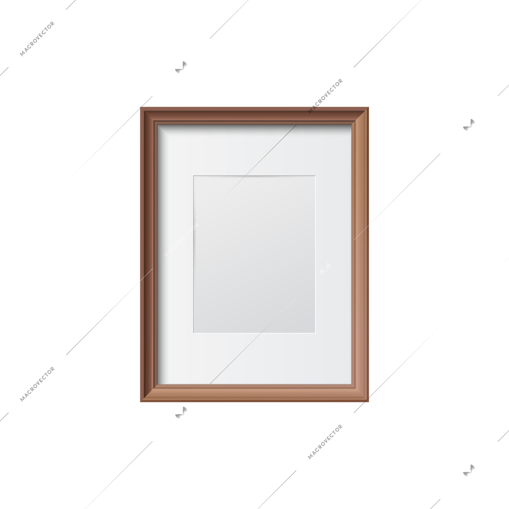 Realistic mockup of small wall photo frame vector illustration