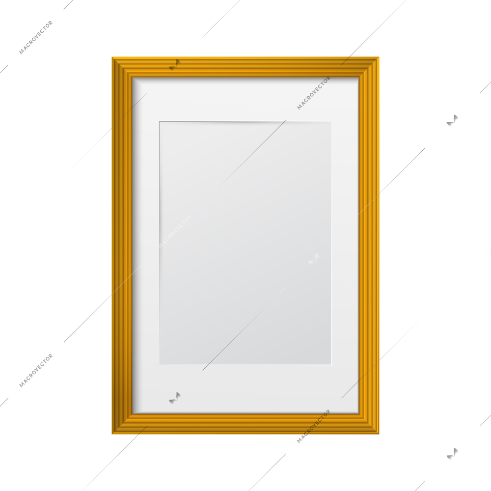 Bright vertical photo frame mockup realistic vector illustration