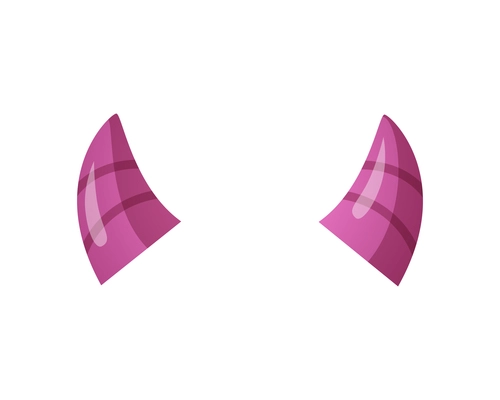 Pair of purple cartoon horns isolated vector illustration