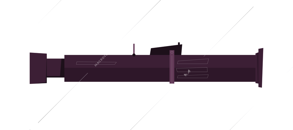 Man portable air defense system on white background flat vector illustration