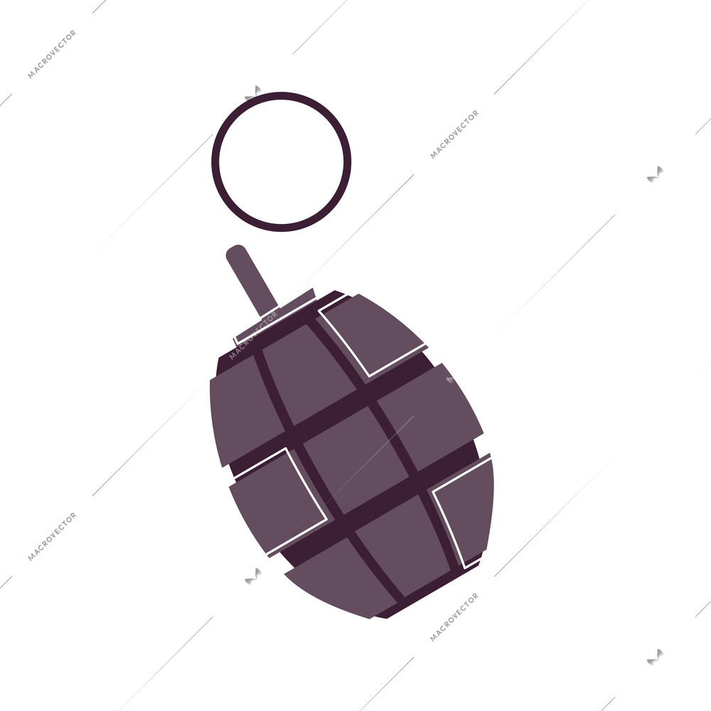 Flat icon of hand grenade on white background vector illustration