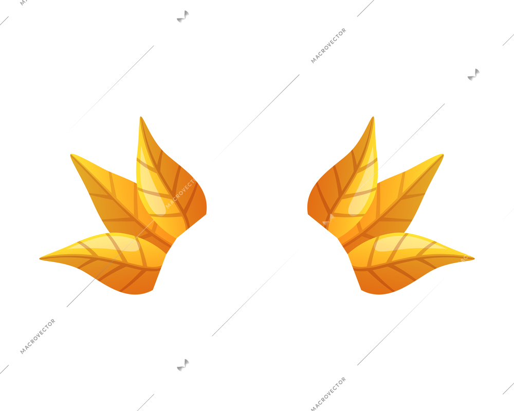 Cartoon icon of head decoration with golden leaves isolated vector illustration