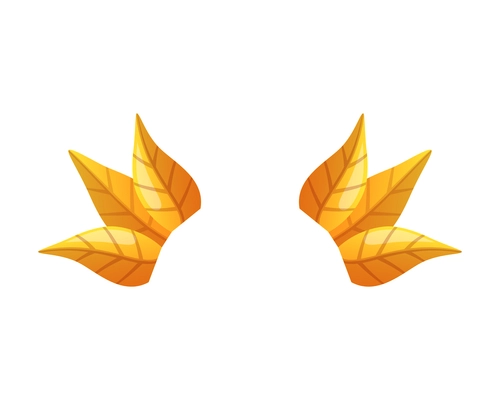 Cartoon icon of head decoration with golden leaves isolated vector illustration