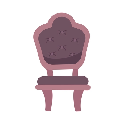 Flat icon with soft antique chair on white background vector illustration