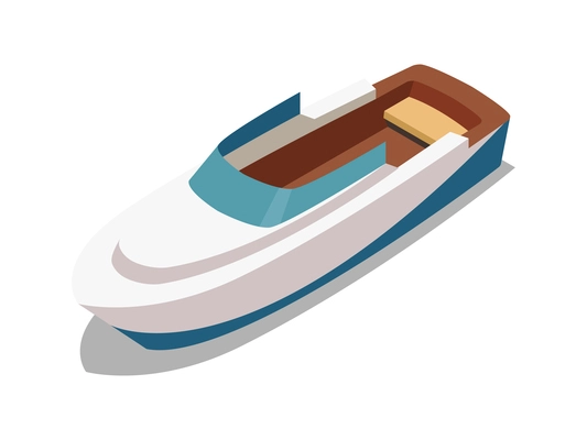 Isometric yacht boat icon 3d vector illustration